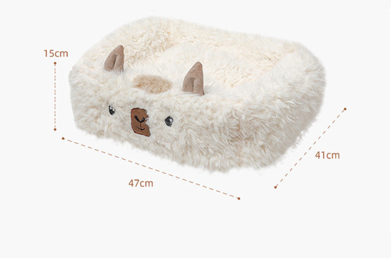 Alpaca Pet Bed Warm Plush Cat/ Dog Bed - Skye's Zoo